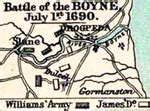 Map of the Battle of the Boyne - July 11, 1690