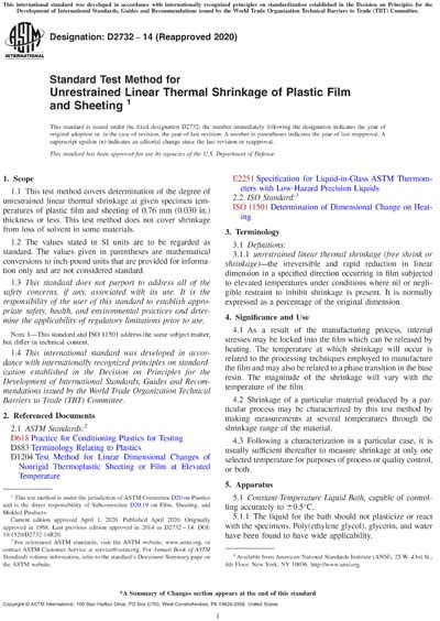 ASTM D2732 14 2020 Standard Test Method For Unrestrained Linear