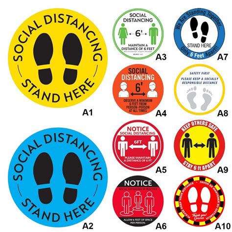 1pc Social Distancing Floor Decals Safety Floor Si Grandado