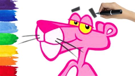 How To Draw The Pink Panther For Kids And Toddlers Cartoon Characters