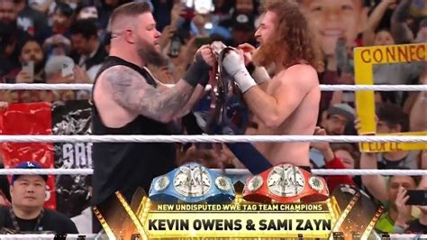 Kevin Owen S Sami Zayn Wins Undisputed Tag Team Championship Wwe