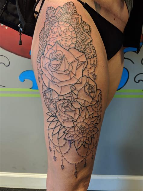 12 Simple Outline Mandala Easy Thigh Tattoos Background – Wallpaper