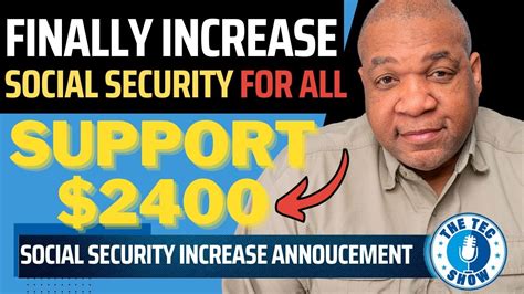 BREAKING 2400 Social Security INCREASE TO ALL New Support ATTN SSI