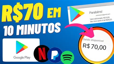 GANHE R 70 EM 10 MINUTOS COMO GANHAR DINHEIRO e GIFT CARD GRÁTIS