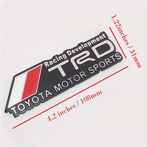 Buy Uauto 3d Aluminum Metal Emblem Badge Decal Car Sticker For Trd Racing Development Toyota