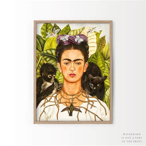 Frida Kahlo Self Portrait With Monkeys Famous Artwork Etsy