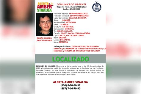 El adolescente Rubén Andrés de Guasave ya fue localizado Los