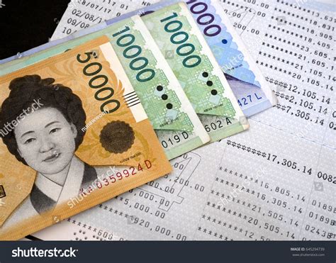 Korean Won Banknote On Bank Statement Stock Photo 645294739 | Shutterstock