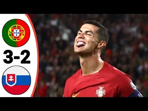 FULL TIME PORTUGAL VS SLOVAKIA 3 2 Ronaldo BRACE Highlight All