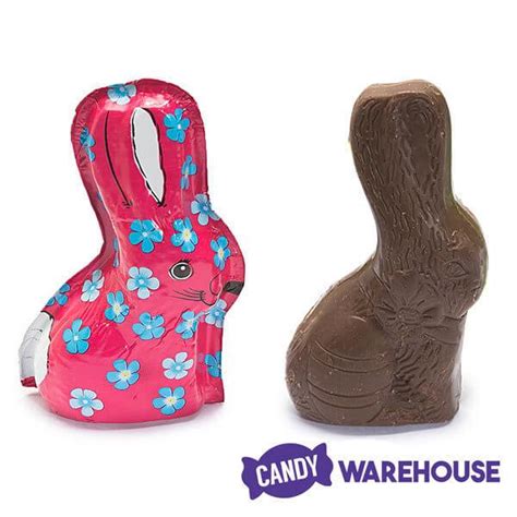 Madelaine Foiled Milk Chocolate 3 4 Ounce Fancy Easter Bunnies 24 Piece Display Candy Warehouse