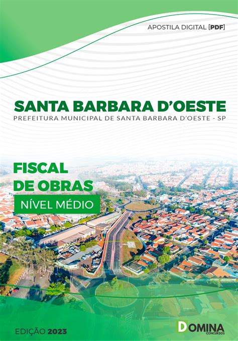 Apostila Pref Santa Barbara DOeste SP 2023 Fiscal Obras