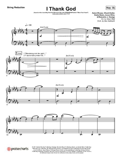 I Thank God String Reduction Sheet Music Pdf Maverick City Music