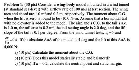 Solved Problem 1 30 Pts Consider A Wing Body Model