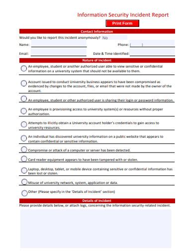 Security Incident Report 16 Examples Format How To Write Pdf