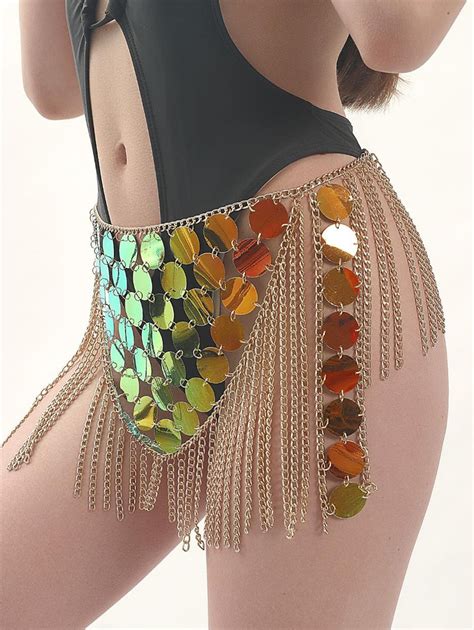 Sexy Multi Layer Sequined Tassel Chain Summer Beach Bikini Etsy