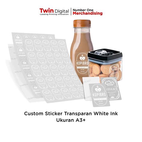 Cetak Stiker Label Transparan White Ink A Online Terbaik Twin Digital