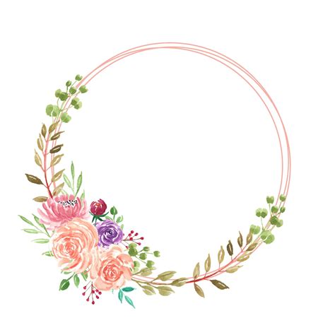 Premium Vector | Beautiful summer watercolor flower wreath