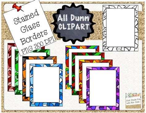 9 Stained Glass Borders In A Colour For Every Season Png 300 Dpi Commercial And Personal Use