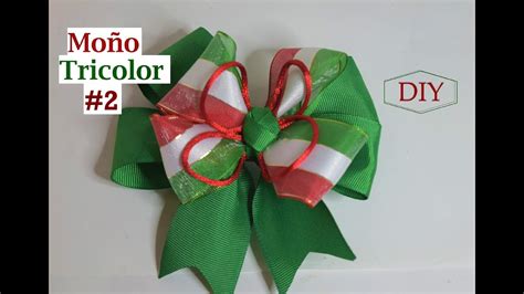 Moño tricolor Mexicano 2 México Tutorial DIY AnabelMonGar YouTube