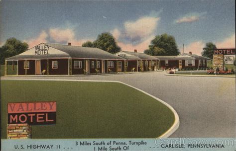 Valley Motel Carlisle, PA Postcard