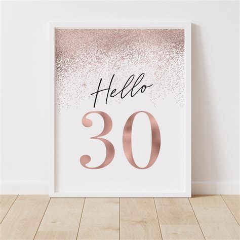 Rose Gold 30th Birthday Party Decorations Printable 30 Etsy Uk