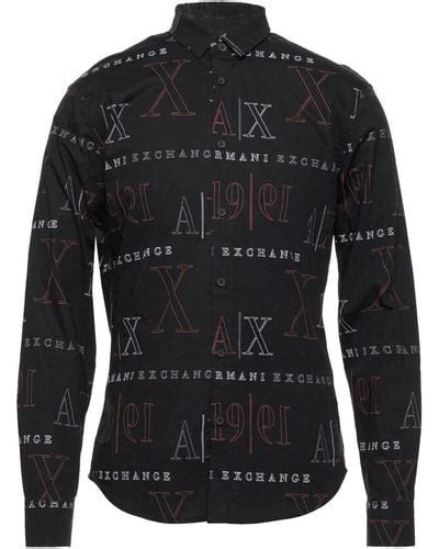 Black Armani Exchange Shirts For Men Lyst