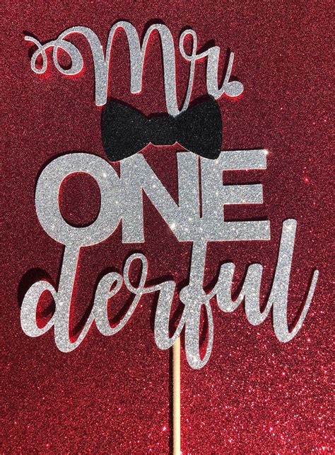 Mr One Derful Cake Topper One Derful Cake Topper One Smash Etsy