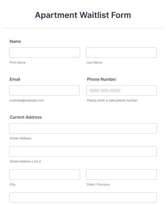 Apartment Waitlist Form Template Jotform