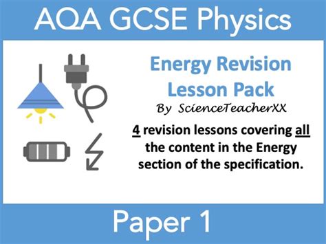 Aqa Gcse Physics Energy Revision Lessons Teaching Resources