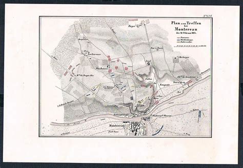 Montereau Fault Yonne France Schlacht Battle Karte Map Buch