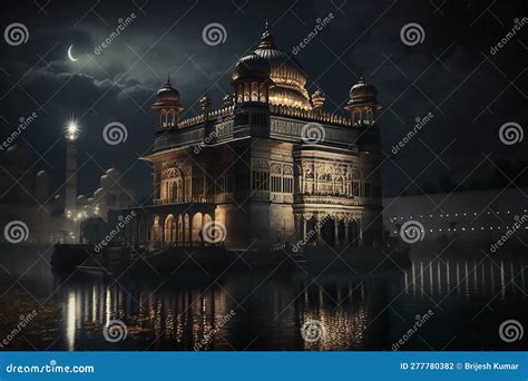 Beautiful Golden Temple Situated In Amritsar India Stock Illustration