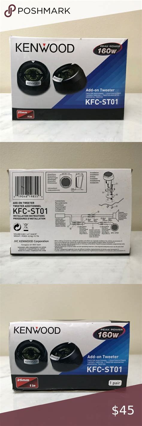 New Kenwood Kfc St01 Add On Tweeter 160w Peak Power A Pair Tweeter