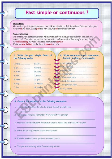 Past Simple And Continuous Bandw Key Included Fully Editable Esl Worksheet By Mjmisa