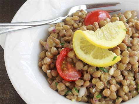 Salade de lentilles froide recette avec vinaigrette à la moutarde