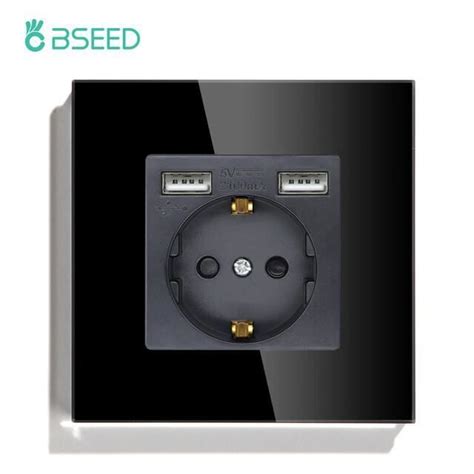 Bseed Prise En Verre Ue Simple Avec Prises Murales Usb Doubles Prises