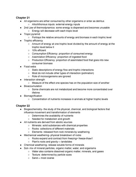 Principles Of Ecology Chapters 21 22 Chapter 21 All Organisms Are