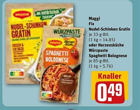 Maggi Fix Nudel schinken Gratin Oder Herzensküche Würzpaste Spaghetti