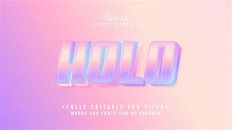 Efecto De Texto Holo 3D Editable Vector Premium