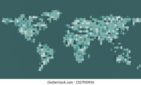 3d Rendering Jigsaw Puzzle World Map Stock Illustration 1327950956 ...