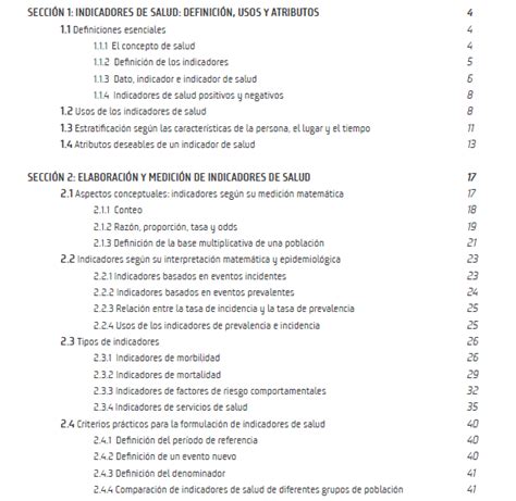 Indicadores De Salud Aspectos Conceptuales Y Operativos Dto De