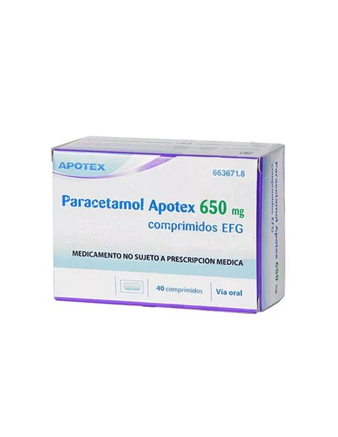 Paracetamol Apotex Efg Mg Comprimidos