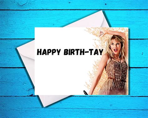 Happy Birth Tay Taylor Swift Happy Birthday Card Etsy