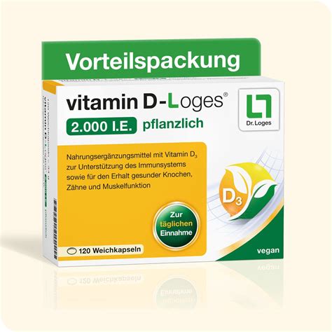 Vitamin D Loges 2 000 I E Pflanzlich 120 St Shop Apotheke