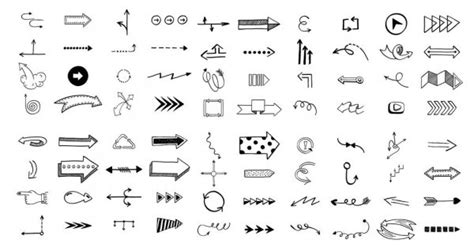 Linear Arrow Logos Vector Set Collection Arrows Symbols Use Icons Stock