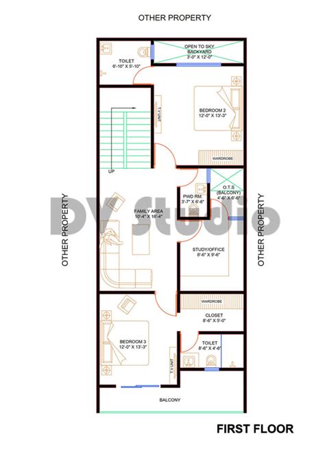 20x50 House Plans Option 6 1000 Sqft 110 Gaj DV Studio