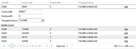 Telerik Web Forms Grid Design Time Add Controls To Column Templates