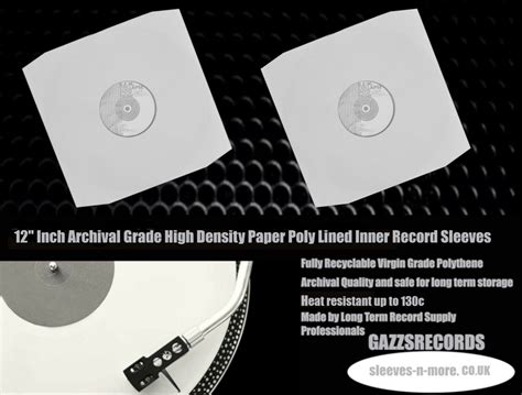 200 12″ Inch Paper Vinyl Polylined Inner Record Sleeves