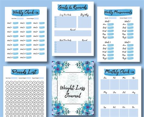 Weight Loss Tracker Weightloss Journal Printable Weightloss Track