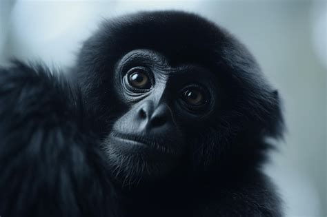 Premium Photo | Close up on a gibbon in its natural habitat