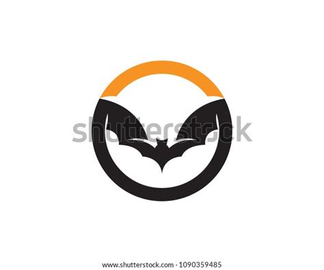 Bat Black Logo Template White Background Vector De Stock Libre De